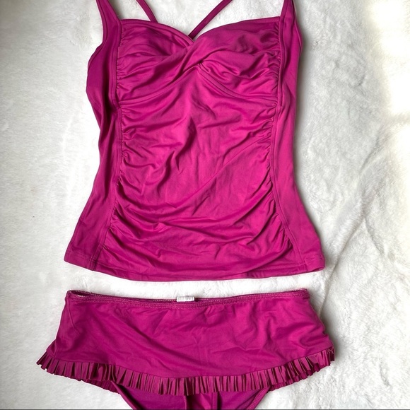 Seafolly Other - Seafolly Goddess Twist Eva Pink Magenta Tankini Bikini Swimsuit 12